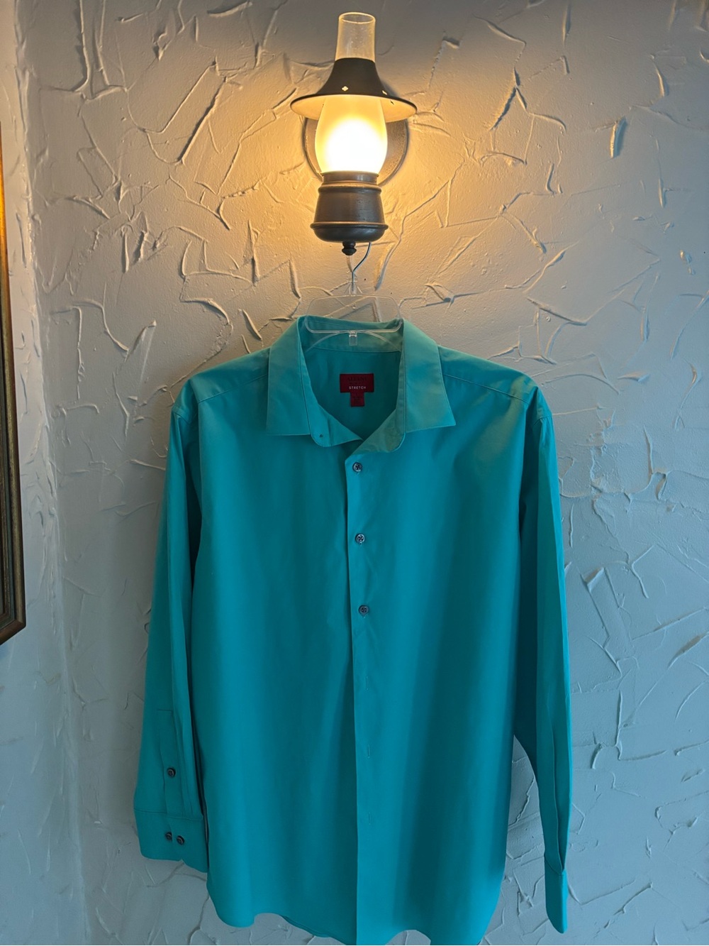 Alfani Teal/Sea Green Long-Sleeve Dress Shirt